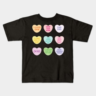 Funny Teacher Valentines Day Conversation Heart School Kids T-Shirt